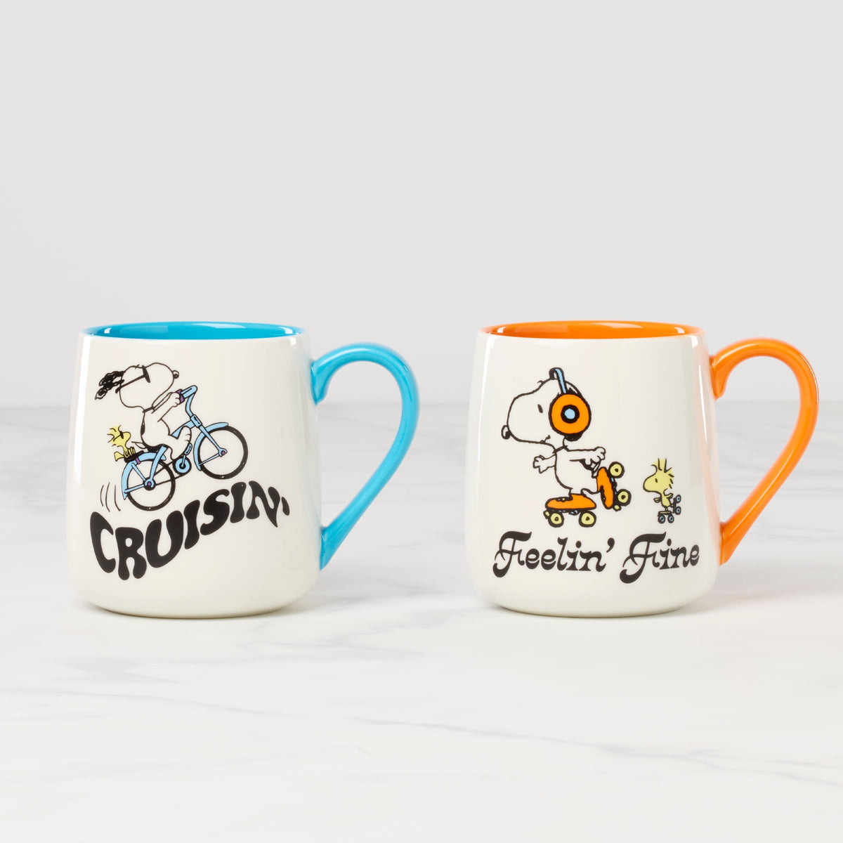 Peanuts Mugs - Set of 2 - Cruisin'-Feelin' Fine
