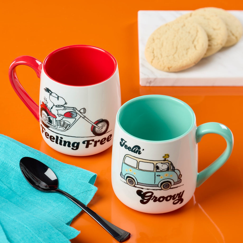 Peanuts Mugs - Set of 2 - Groovy-Feeling Free