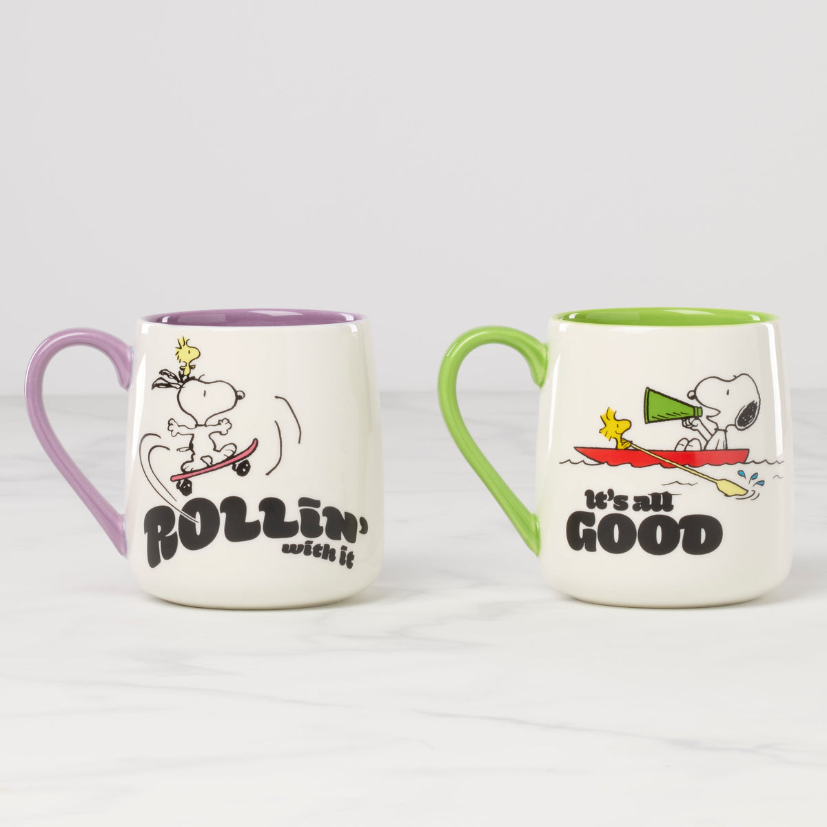 Peanuts Mugs - Set of 2 - Rollin'-All Good